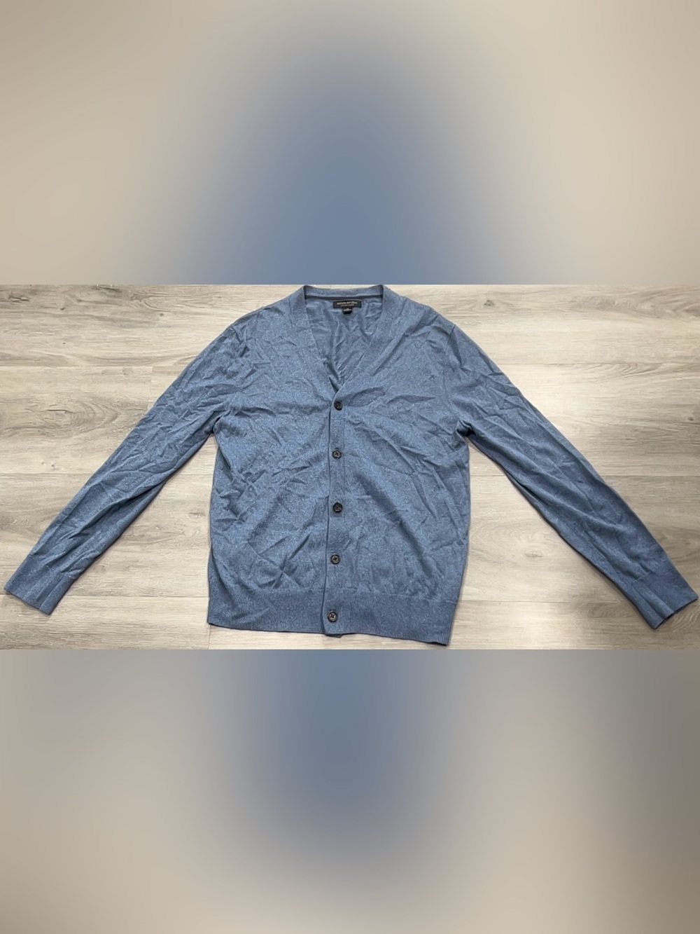 Banana Republic Mens Medium Blue Luxury Blend Silk Cashmere Cotton V Neck
